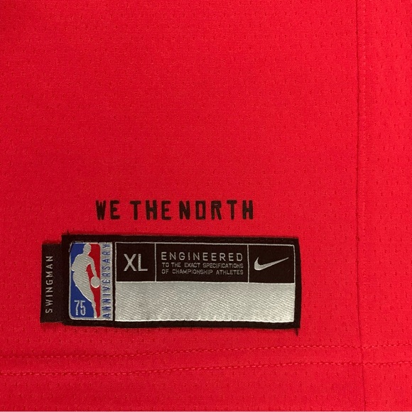 NWT Nike Pascal Siakam Toronto Raptors 43 Red Icon Swingman Jersey Youth XL 75th - Picture 6 of 9